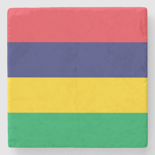 Porta-copo De Pedra Bandeira da Maurícia (Frente)