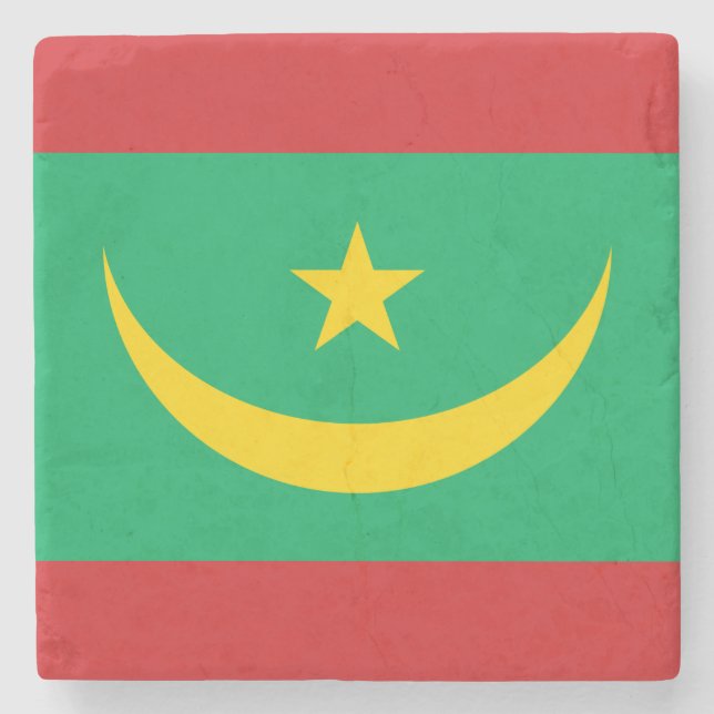Porta-copo De Pedra Bandeira da Mauritânia (Frente)