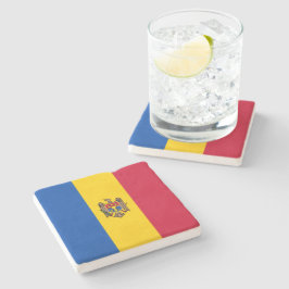 Porta-copo De Pedra Bandeira da Moldávia