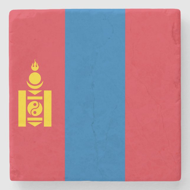 Porta-copo De Pedra Bandeira da Mongólia (Frente)