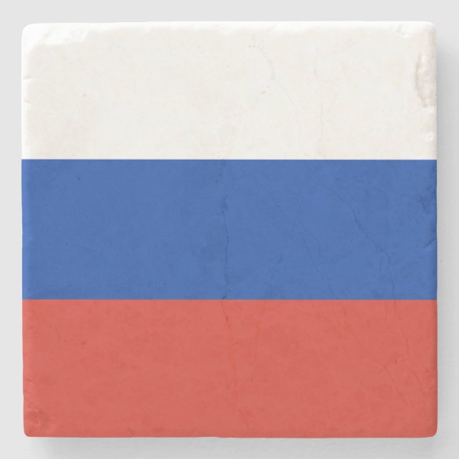 Porta-copo De Pedra Bandeira da Rússia (Frente)