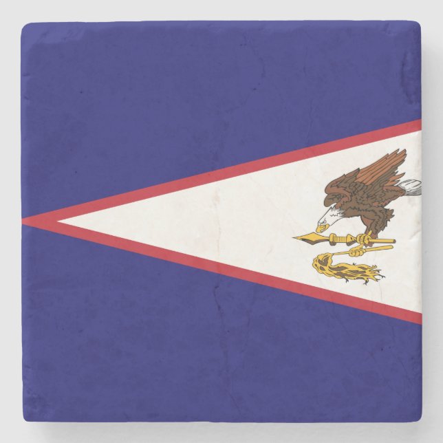 Porta-copo De Pedra Bandeira da Samoa Americana (Frente)