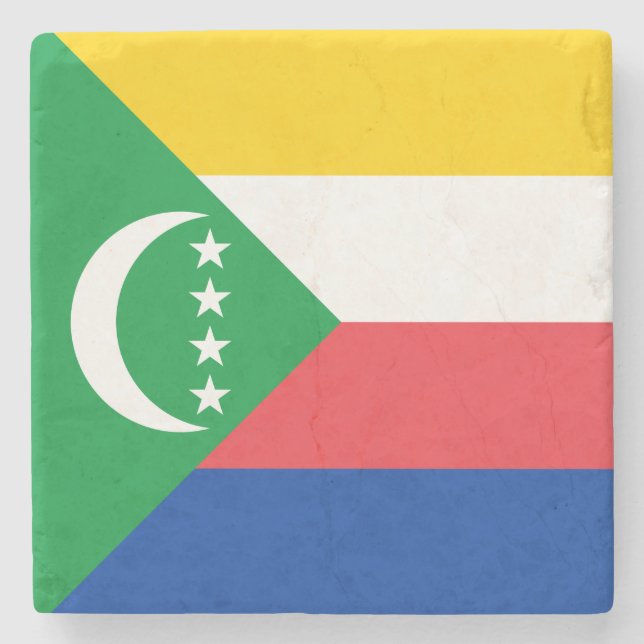 Porta-copo De Pedra Bandeira das Comores (Frente)