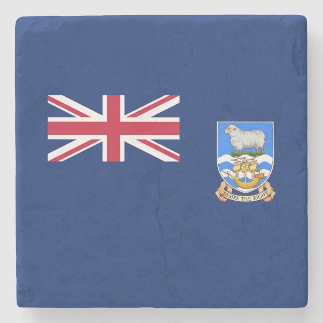 Porta-copo De Pedra Bandeira das Ilhas Falkland (Frente)