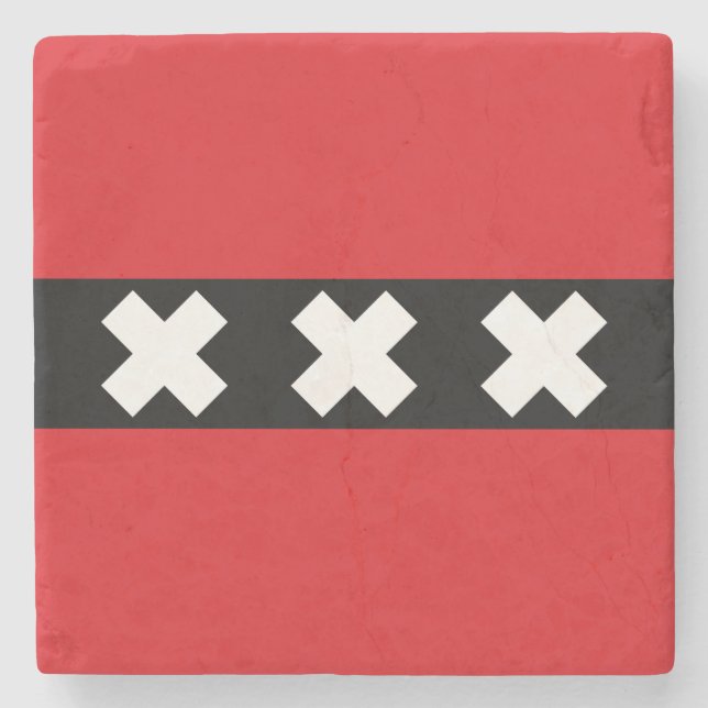 Porta-copo De Pedra Bandeira de Amesterdã, Países Baixos (Frente)