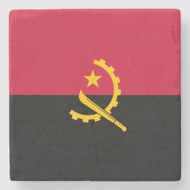 Porta-copo De Pedra Bandeira de Angola (Frente)