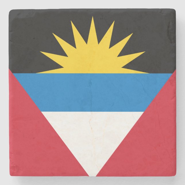 Porta-copo De Pedra Bandeira de Antígua e Barbuda Patriótica (Frente)