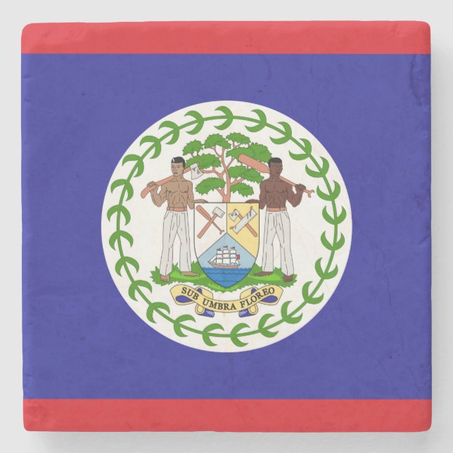 Porta-copo De Pedra Bandeira de Belize (Frente)
