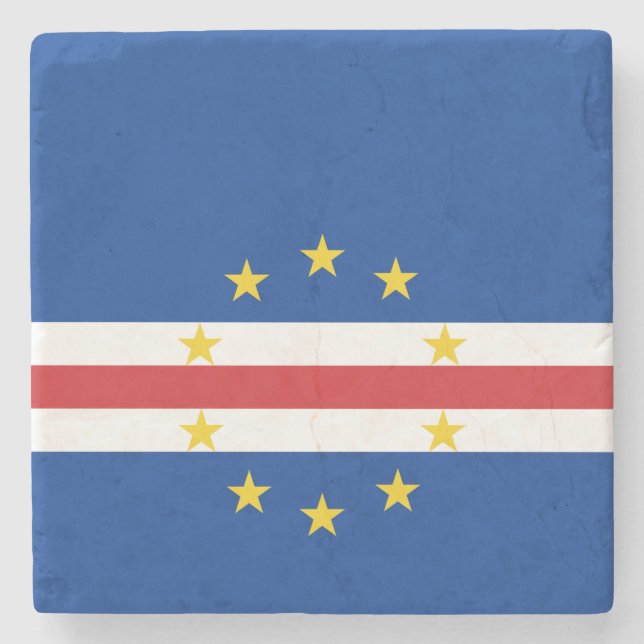 Porta-copo De Pedra Bandeira de Cabo Verde (Frente)