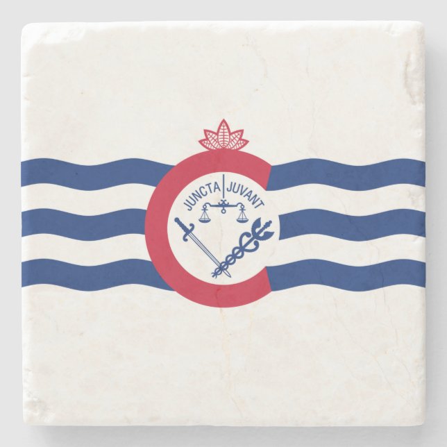 Porta-copo De Pedra Bandeira de Cincinnati (Ohio) (Frente)