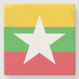 Porta-copo De Pedra Bandeira de Mianmar (Birmânia)