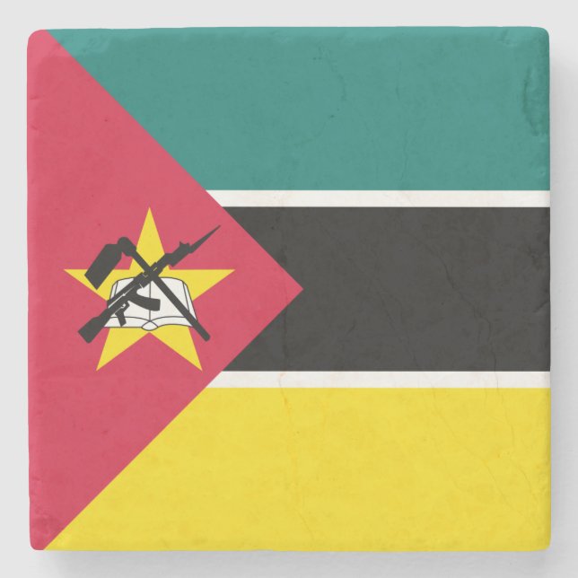 Porta-copo De Pedra Bandeira de Moçambique (Frente)