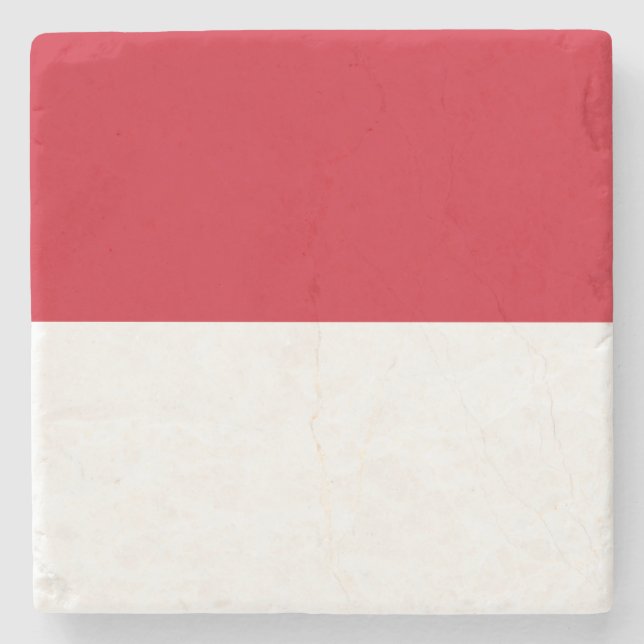 Porta-copo De Pedra Bandeira de Mônaco (Frente)