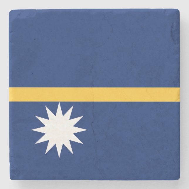 Porta-copo De Pedra Bandeira de Nauru (Frente)
