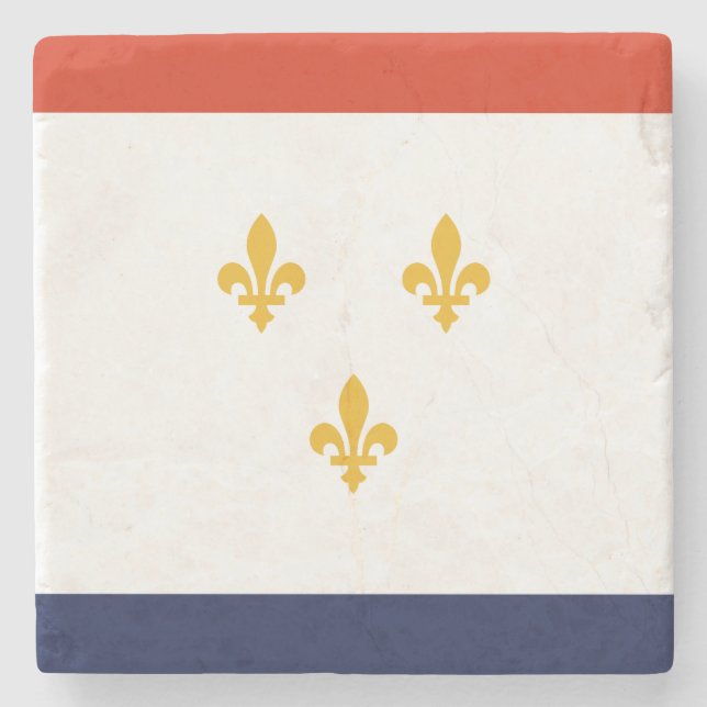 Porta-copo De Pedra Bandeira de Nova Orleans (Louisiana, EUA) (Frente)