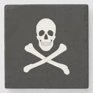Porta-copo De Pedra Bandeira de Pirata (Jolly Roger)