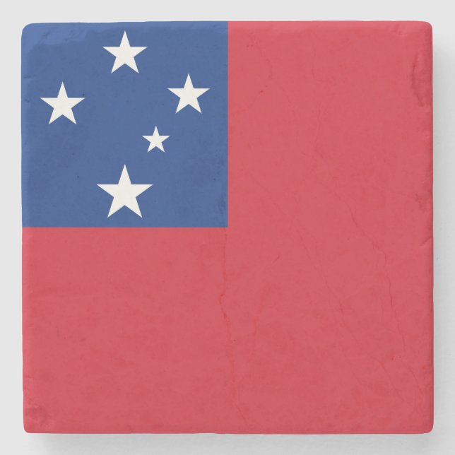 Porta-copo De Pedra Bandeira de Samoa (Frente)