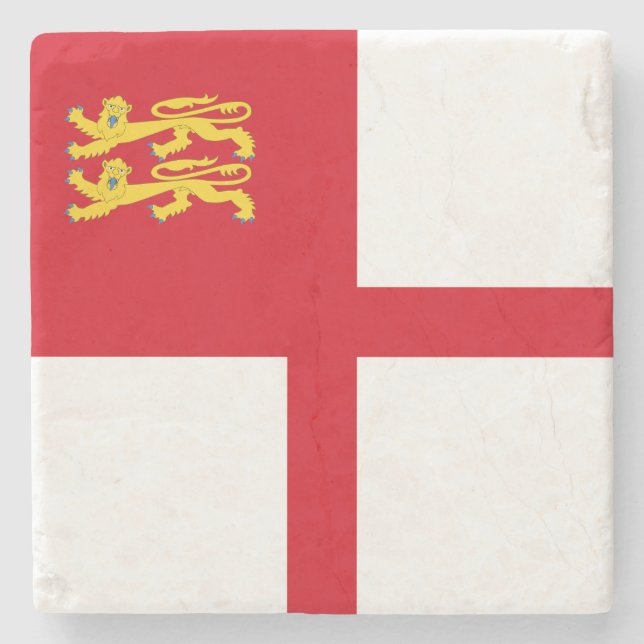 Porta-copo De Pedra Bandeira de Sark (Frente)