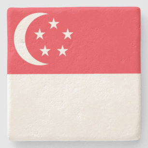 Porta-copo De Pedra Bandeira de Singapura