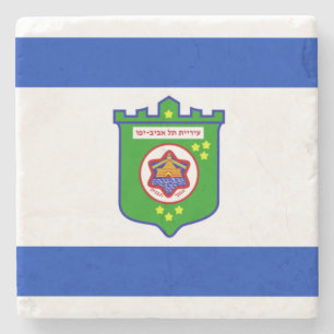 Porta-copo De Pedra Bandeira de Tel Aviv (Israel)