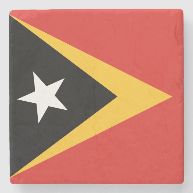 Porta-copo De Pedra Bandeira de Timor-Leste (Frente)