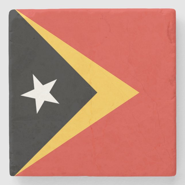 Porta-copo De Pedra Bandeira de Timor Leste (Frente)