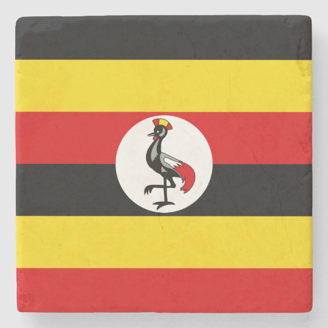 Porta-copo De Pedra Bandeira de Uganda (Uganda) (Frente)