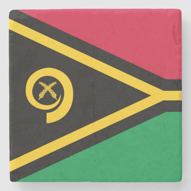 Porta-copo De Pedra Bandeira de Vanuatu (Frente)