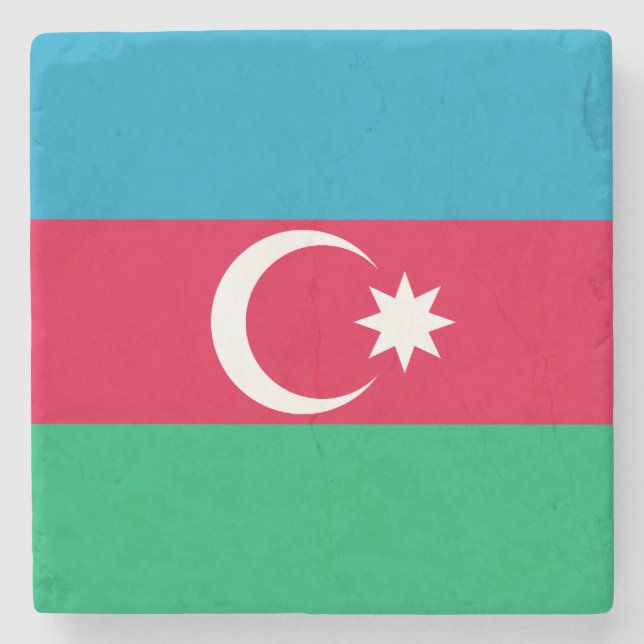 Porta-copo De Pedra Bandeira do Azerbaijão Patriótico (Frente)