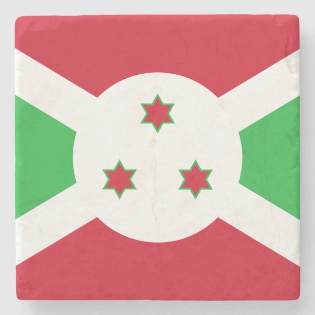 Porta-copo De Pedra Bandeira do Burundi (Frente)