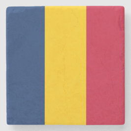 Porta-copo De Pedra Bandeira do Chade (País Africano)