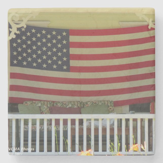 Porta-copo De Pedra Bandeira do Dia da Independência - Vineyard de Mar (Frente)