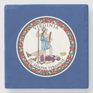 Porta-copo De Pedra Bandeira do estado da Virgínia