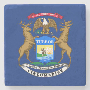 Porta-copo De Pedra Bandeira do estado de Michigan