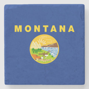 Porta-copo De Pedra Bandeira do Estado de Montana