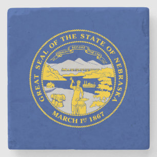 Porta-copo De Pedra Bandeira do estado de Nebraska