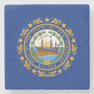 Porta-copo De Pedra Bandeira do Estado de New Hampshire