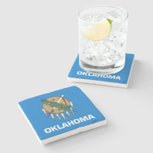 Porta-copo De Pedra Bandeira do estado de Oklahoma