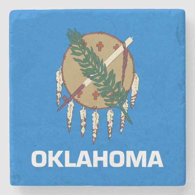 Porta-copo De Pedra Bandeira do Estado de Oklahoma (Frente)