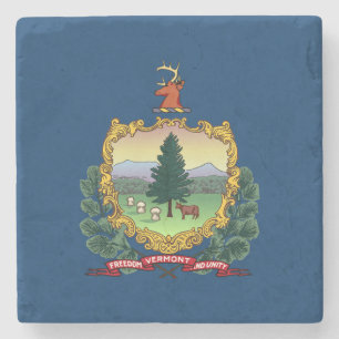 Porta-copo De Pedra Bandeira do Estado de Vermont