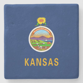 Porta-copo De Pedra Bandeira do Estado do Kansas