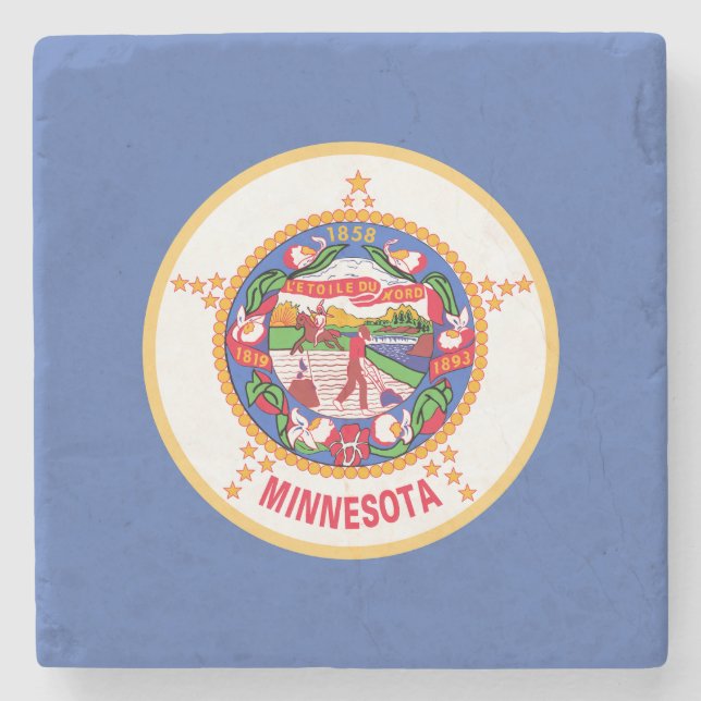Porta-copo De Pedra Bandeira do Estado do Minnesota (Frente)