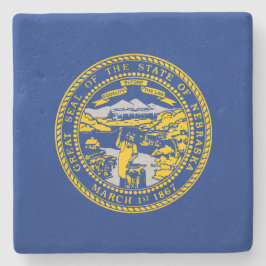 Porta-copo De Pedra Bandeira do Estado do Nebraska
