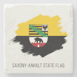 Porta-copo De Pedra Bandeira do Estado Federado da Saxónia Anhalt