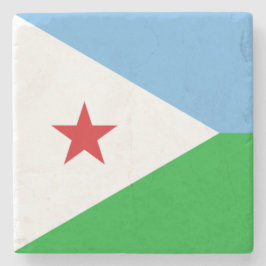 Porta-copo De Pedra Bandeira do Jibuti (nação africana)
