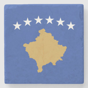 Porta-copo De Pedra Bandeira do Kosovo