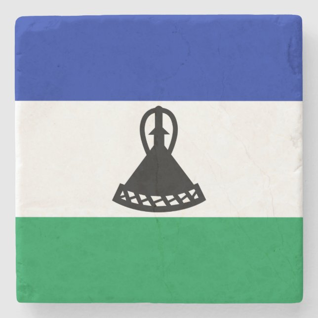 Porta-copo De Pedra Bandeira do Lesoto (Frente)