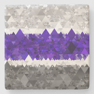 Porta-copo De Pedra Bandeira do Orgulho Boho Geométrico Mod Retro Grey