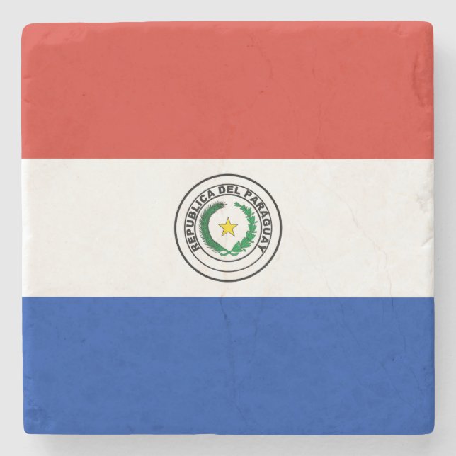 Porta-copo De Pedra Bandeira do Paraguai (Frente)