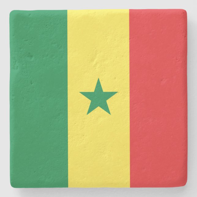 Porta-copo De Pedra Bandeira do Senegal (Frente)
